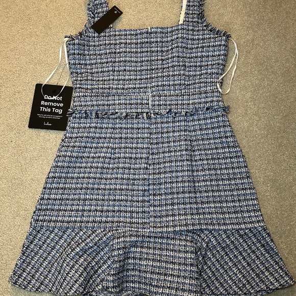 Lulus Dress - Women’s Size M - Blue - Tweed Midi Dress - Picture 7 of 11